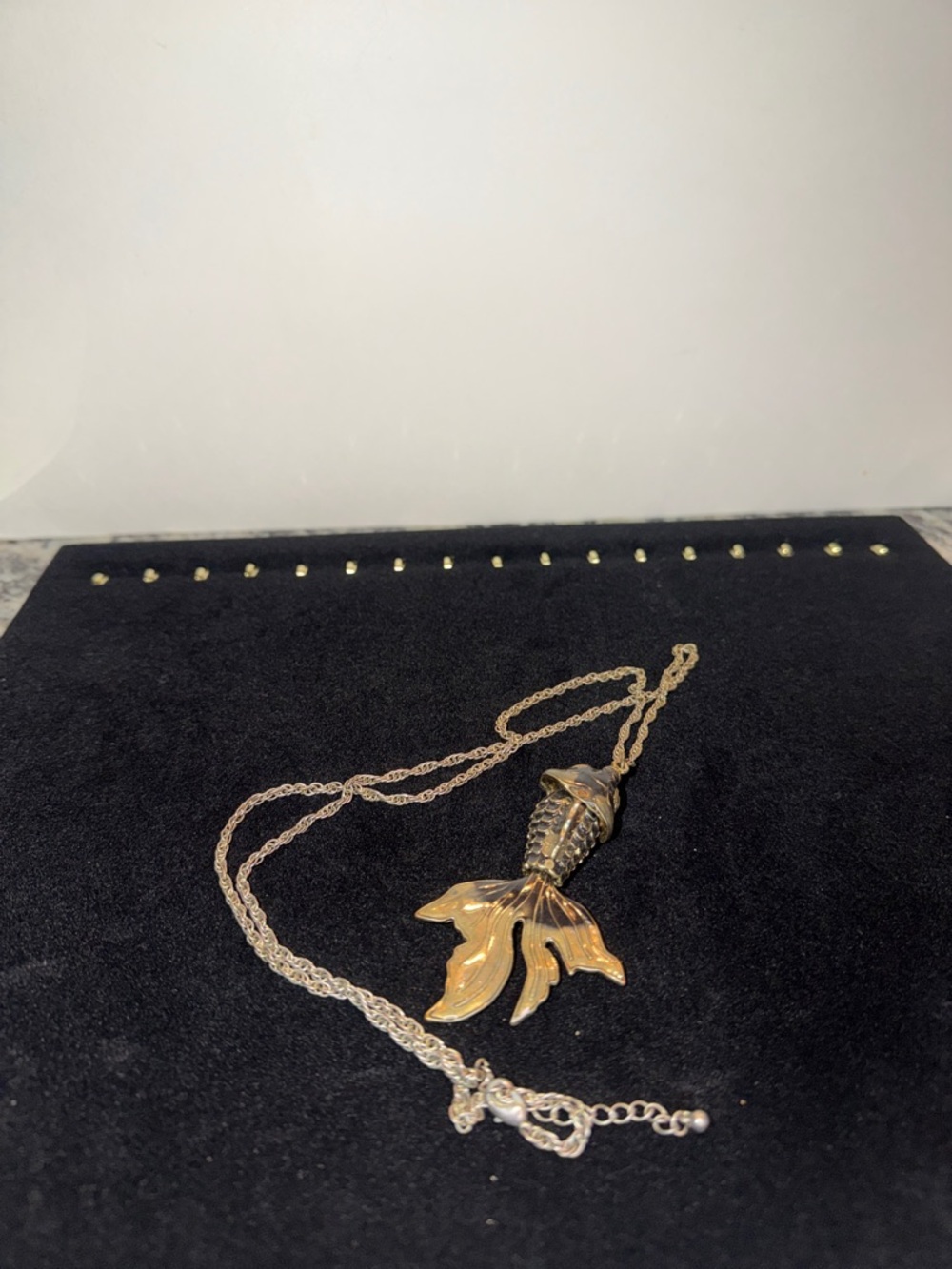 Gold Fish Tail Pendant Necklace - Women Jewelry